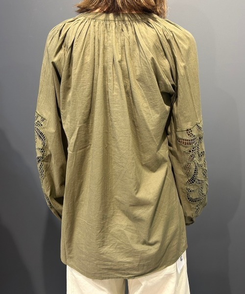 【セール】キャンブリックボイル 袖刺繍プルオーバー（シャツ/ブラウス）｜LOSUCA（ロスカ）