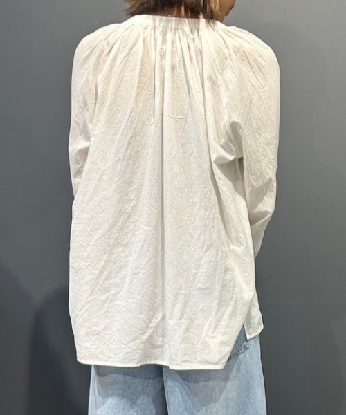 【セール】キャンブリックボイル 袖刺繍プルオーバー（シャツ/ブラウス）｜LOSUCA（ロスカ）