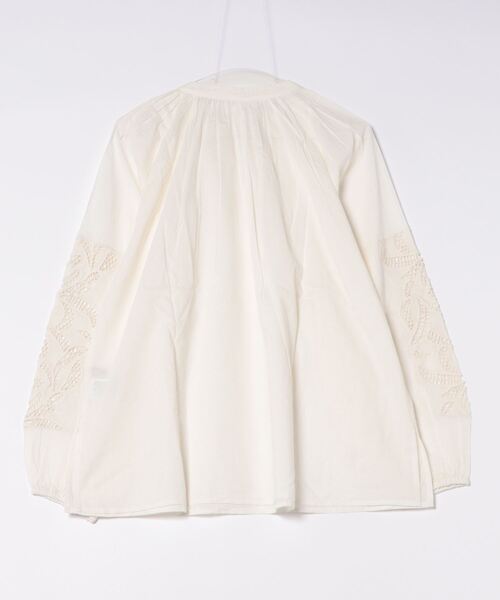 【セール】キャンブリックボイル 袖刺繍プルオーバー（シャツ/ブラウス）｜LOSUCA（ロスカ）