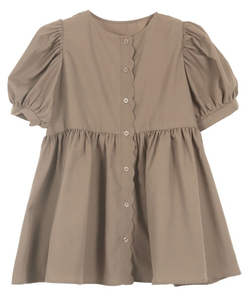 KOBE LETTUCE（コウベレタス）の「ペプラムスカラップブラウス（シャツ/ブラウス・レディース・サックスブルー/ブラック/ホワイト/オレンジ/グレイッシュベージュ・M）」の17枚目の写真