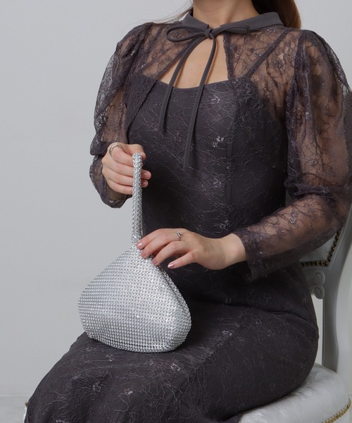 Lace Ladies(レースレディース)の「ワンハンドル コンパクト ビジュー パーティー バッグ(クラッチバッグ・レディース・シルバー/ブラック/シャンパン・FREE)」の19枚目の写真