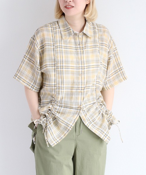 セール】ドロストシャーリングオーバーシャツ（シャツ/ブラウス