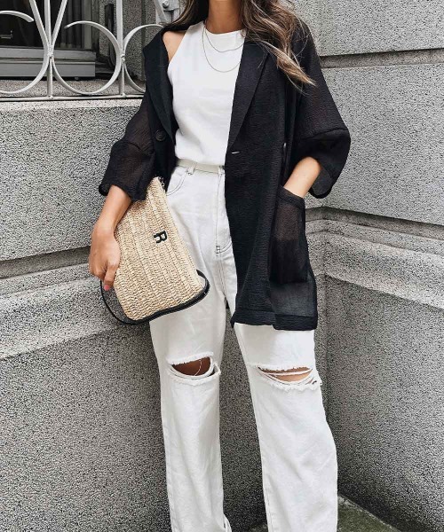 esutoreja（エストレジャ）の「クルーネックカップタンクトップ（タンクトップ・レディース・ホワイト/ブラック/チャコールグレー・FREE）」の6枚目の写真