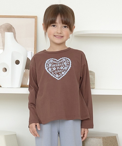 Lycee mine（リセマイン）の「【型崩れしないやわらかコットン】選べる8パターンアソートプリントAラインTシャツ（Tシャツ/カットソー・キッズ・チャコール/ダークブラウン/ピンク/ブラック/アイボリー/ブルーグレー/ミント/クリーム・120cm/110cm/130cm/150cm/140cm/100cm）」の4枚目の写真