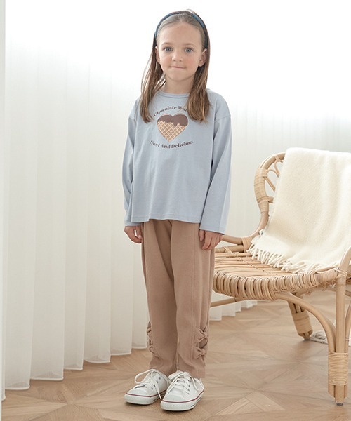 Lycee mine（リセマイン）の「【型崩れしないやわらかコットン】選べる8パターンアソートプリントAラインTシャツ（Tシャツ/カットソー・キッズ・チャコール/ダークブラウン/ピンク/ブラック/アイボリー/ブルーグレー/ミント/クリーム・120cm/110cm/130cm/150cm/140cm/100cm）」の18枚目の写真