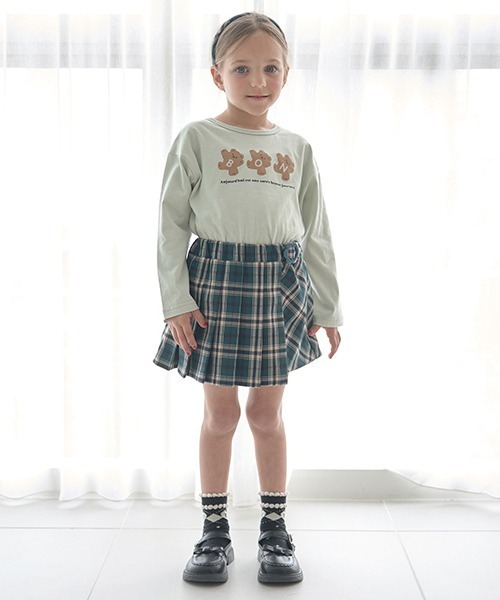 Lycee mine（リセマイン）の「【型崩れしないやわらかコットン】選べる8パターンアソートプリントAラインTシャツ（Tシャツ/カットソー・キッズ・チャコール/ダークブラウン/ピンク/ブラック/アイボリー/ブルーグレー/ミント/クリーム・120cm/110cm/130cm/150cm/140cm/100cm）」の19枚目の写真