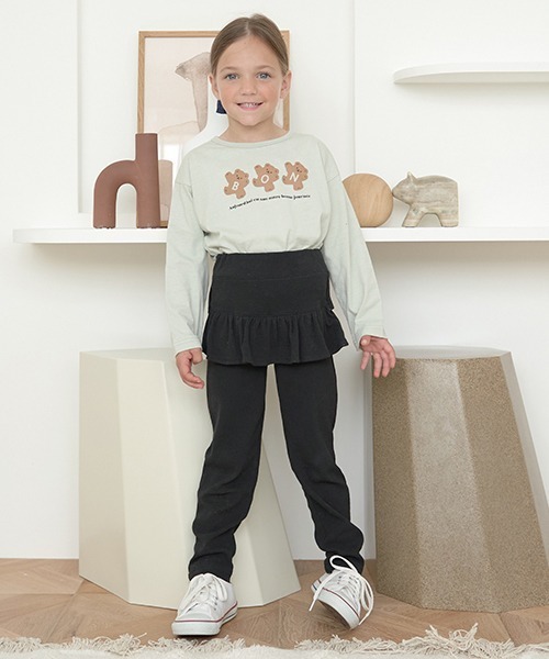 Lycee mine（リセマイン）の「【型崩れしないやわらかコットン】選べる8パターンアソートプリントAラインTシャツ（Tシャツ/カットソー・キッズ・チャコール/ダークブラウン/ピンク/ブラック/アイボリー/ブルーグレー/ミント/クリーム・120cm/110cm/130cm/150cm/140cm/100cm）」の20枚目の写真