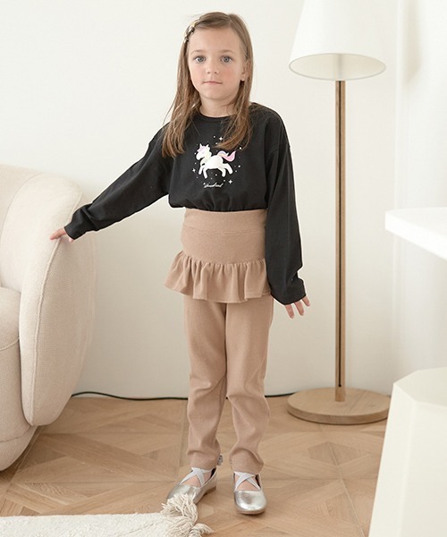 Lycee mine（リセマイン）の「【型崩れしないやわらかコットン】選べる8パターンアソートプリントAラインTシャツ（Tシャツ/カットソー・キッズ・チャコール/ダークブラウン/ピンク/ブラック/アイボリー/ブルーグレー/ミント/クリーム・120cm/110cm/130cm/150cm/140cm/100cm）」の21枚目の写真