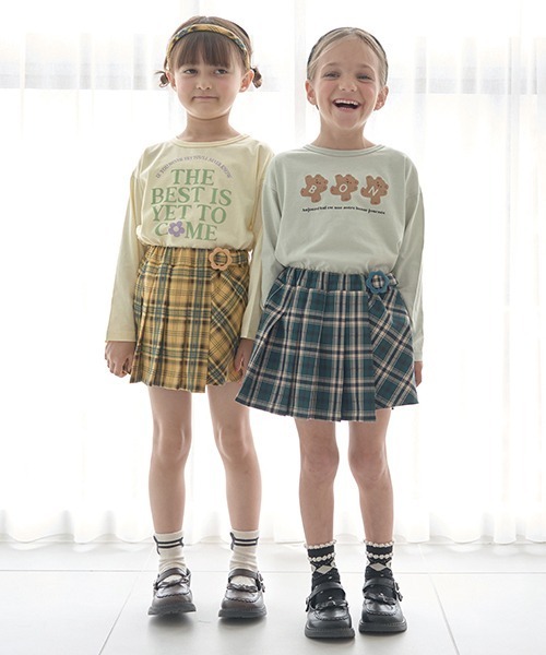 Lycee mine（リセマイン）の「【型崩れしないやわらかコットン】選べる8パターンアソートプリントAラインTシャツ（Tシャツ/カットソー・キッズ・チャコール/ダークブラウン/ピンク/ブラック/アイボリー/ブルーグレー/ミント/クリーム・120cm/110cm/130cm/150cm/140cm/100cm）」の11枚目の写真