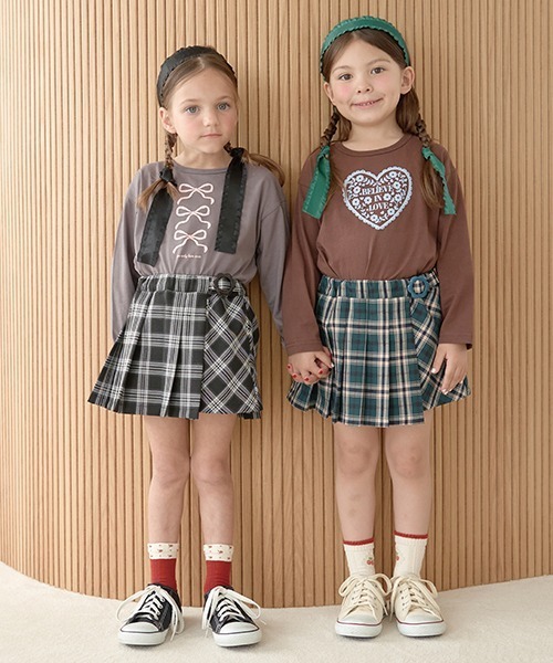 Lycee mine（リセマイン）の「【型崩れしないやわらかコットン】選べる8パターンアソートプリントAラインTシャツ（Tシャツ/カットソー・キッズ・チャコール/ダークブラウン/ピンク/ブラック/アイボリー/ブルーグレー/ミント/クリーム・120cm/110cm/130cm/150cm/140cm/100cm）」の12枚目の写真