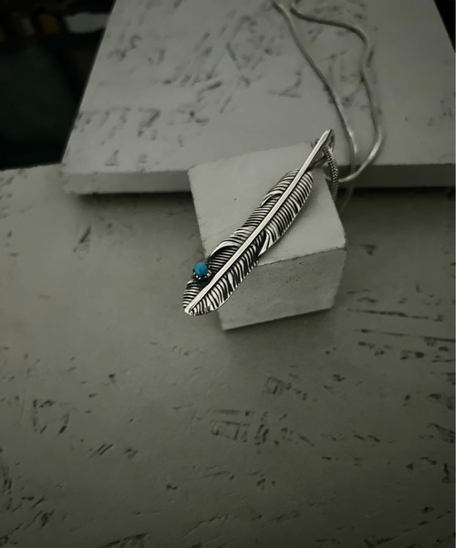 【blatto 925silver】925シルバートップフェザー　ネックレスbla-necklace-f007 N