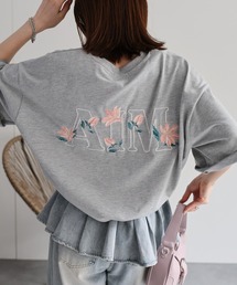 CREARE -LINO- | ＜ユニセックス＞フラワー刺繍Tシャツ/半袖/カットソー(Tシャツ/カットソー)