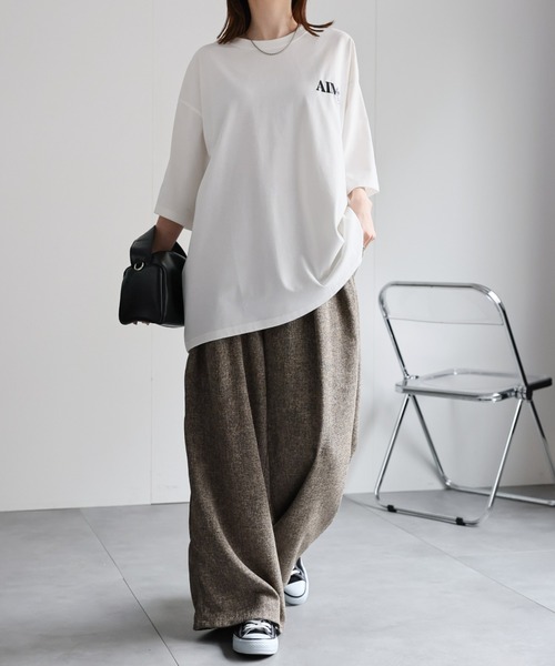 CREARE -LINO-（クレアーレリノ）の「＜ユニセックス＞フラワー刺繍Tシャツ/半袖/カットソー（Tシャツ/カットソー・レディース・ブラック/グレー/ブルー/グレー系その他/ブラック系その他/オフホワイト・MEDIUM/LARGE/FREE）」の20枚目の写真