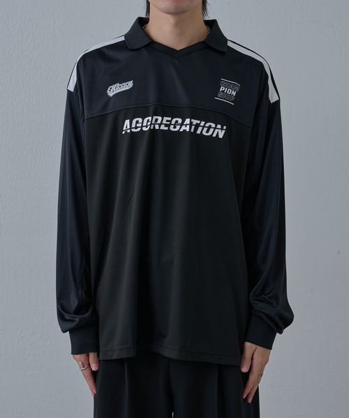 COLONY 2139（コロニートゥーワンスリーナイン）の「ゲームシャツ長袖スキッパー（Tシャツ/カットソー・メンズ・ブラック/ホワイト・MEDIUM/LARGE）」の8枚目の写真