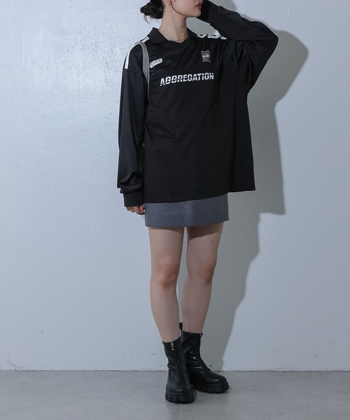 COLONY 2139（コロニートゥーワンスリーナイン）の「ゲームシャツ長袖スキッパー（Tシャツ/カットソー・メンズ・ブラック/ホワイト・MEDIUM/LARGE）」の15枚目の写真