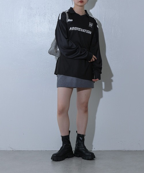 COLONY 2139（コロニートゥーワンスリーナイン）の「ゲームシャツ長袖スキッパー（Tシャツ/カットソー・メンズ・ブラック/ホワイト・MEDIUM/LARGE）」の13枚目の写真