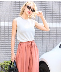 LATINA | ラメ タンクトップ ノースリーブ Uネック(タンクトップ)