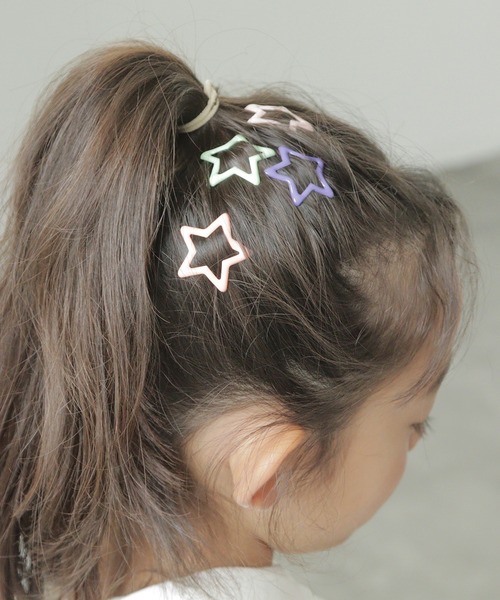 ジェニファーベア　星型　ヘアクリップ　バレッタ キッズ 星型ヘアクリップ ヘアピン 12個セット（バレッタ/ヘアクリップ
