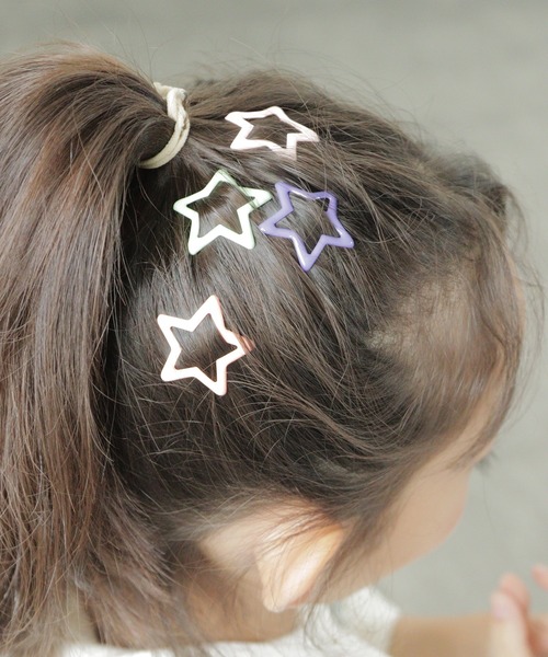 キッズ 星型ヘアクリップ ヘアピン 12個セット（バレッタ/ヘアクリップ