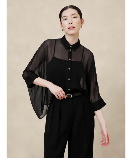 ブラウス シャツ BANANA REPUBLIC FACTORY STORE　　ドレーピー オーバーサイズトップ レディース BANANA REPUBLIC ブラウス シャツ FACTORY STORE ドレーピー