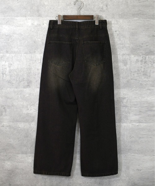 vintage like over dye loose fit denim pants/ヴィンテージ