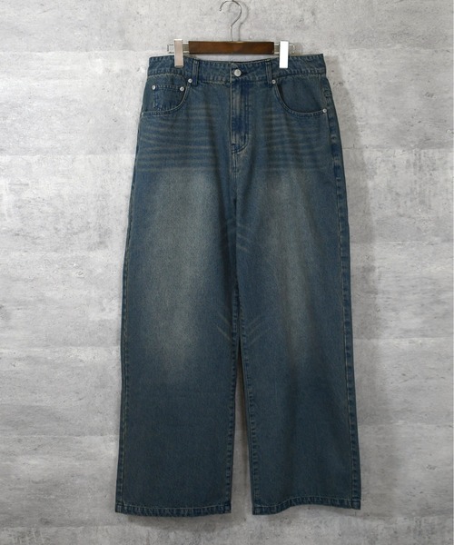 vintage like over dye loose fit denim pants/ヴィンテージ