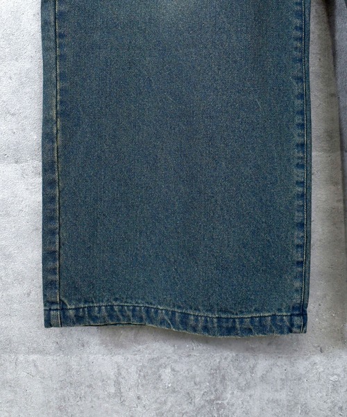 Ritzy（リッツィー）の「vintage like over dye loose fit denim pants/ヴィンテージ ライク オーバーダイ ルーズフィット デニムパンツ レディース メンズ（デニムパンツ・メンズ・ブラック系その他/ブラック系その他2/ブルー系その他2/ブルー系その他・M/L/XL）」の16枚目の写真