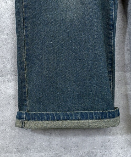 Ritzy（リッツィー）の「vintage like over dye loose fit denim pants/ヴィンテージ ライク オーバーダイ ルーズフィット デニムパンツ レディース メンズ（デニムパンツ・メンズ・ブラック系その他/ブラック系その他2/ブルー系その他2/ブルー系その他・M/L/XL）」の17枚目の写真