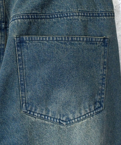 Ritzy（リッツィー）の「vintage like over dye loose fit denim pants/ヴィンテージ ライク オーバーダイ ルーズフィット デニムパンツ レディース メンズ（デニムパンツ・メンズ・ブラック系その他/ブラック系その他2/ブルー系その他2/ブルー系その他・M/L/XL）」の18枚目の写真
