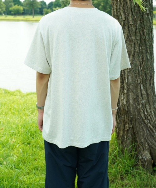 BROKEN BASE(ブロークンベース)の「outline stitch logo tee(Tシャツ/カットソー・メンズ・ブラウン/オートミール/ネイビー/ホワイト・MEDIUM/SMALL/LARGE)」の14枚目の写真