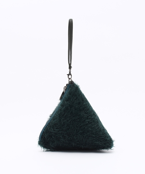 ROSE BUD（ローズバッド）の「(LL ACCESSORIES)B1948A SHAGGY SMALL PYRAMID BAG[結婚式＆パーティー]（ハンドバッグ・レディース・ダークグリーン/オレンジ/ブラック・ONE SIZE）」の7枚目の写真