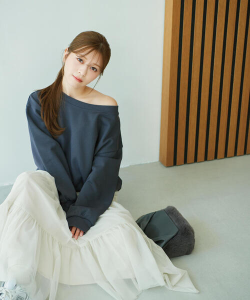 PROPORTION BODY DRESSING(プロポーションボディドレッシング)の「重ねラメチュールティアードスカート / 1214220907(スカート・レディース・ホワイト系その他/ダークグレー/ピンク・MEDIUM/SMALL)」の2枚目の写真