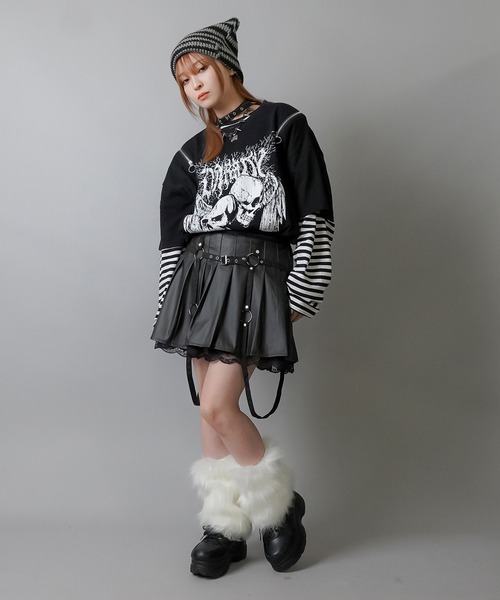 SPINNS（スピンズ）の「ファーレッグカバー（レッグウォーマー・レディース・ブラック/ホワイト・ONESIZE）」の19枚目の写真