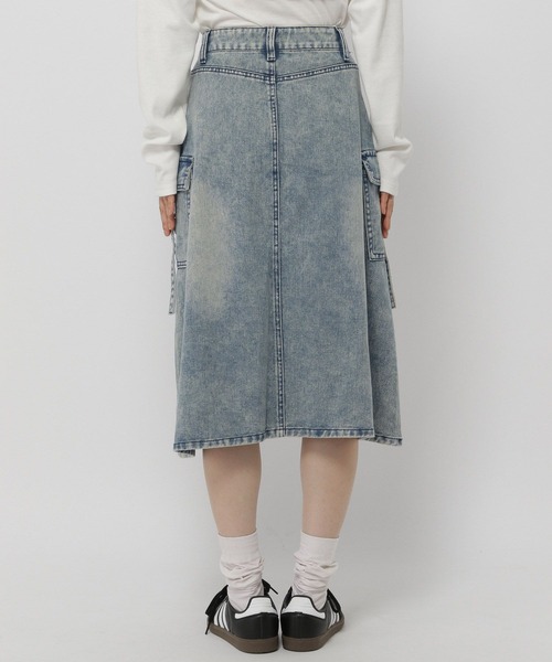 3.3 Field Trip （3.3フィールドトリップ）の「3.3 Field Trip／デニムカーゴロングスカート（デニムスカート・レディース・ブラック/ブルー・SMALL/MEDIUM）」の15枚目の写真