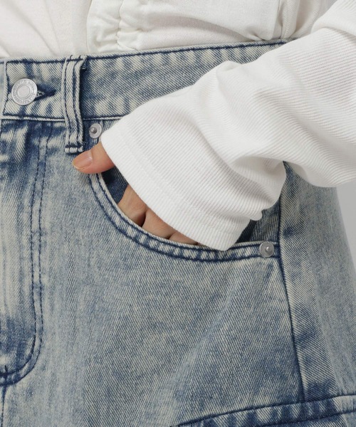 3.3 Field Trip （3.3フィールドトリップ）の「3.3 Field Trip／デニムカーゴロングスカート（デニムスカート・レディース・ブラック/ブルー・SMALL/MEDIUM）」の13枚目の写真