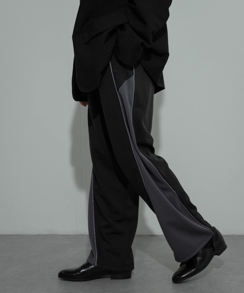 SENSE OF PLACE by URBAN RESEARCH(センスオブプレイスバイアーバンリサーチ)の「ブロックドトラックジャージラインパンツ(その他パンツ・メンズ・パープル/グレー/ブラック・LARGE/MEDIUM)」の6枚目の写真