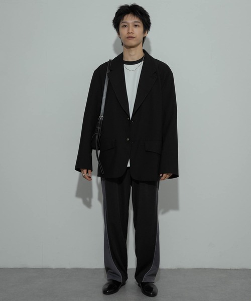 SENSE OF PLACE by URBAN RESEARCH(センスオブプレイスバイアーバンリサーチ)の「ブロックドトラックジャージラインパンツ(その他パンツ・メンズ・パープル/グレー/ブラック・LARGE/MEDIUM)」の7枚目の写真