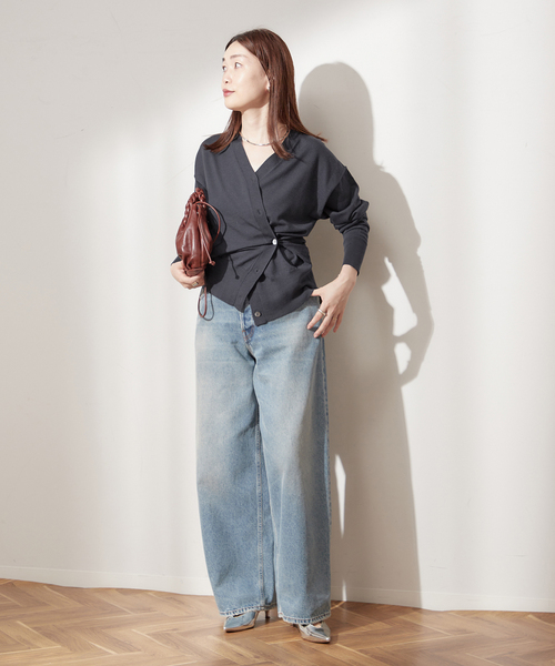 journal standard L'essage(ジャーナルスタンダードレサージュ)の「WASHABLEWOOL デザインカーディガン(カーディガン/ボレロ・レディース・チャコールグレー/レッド/キャメル・FREE)」の6枚目の写真