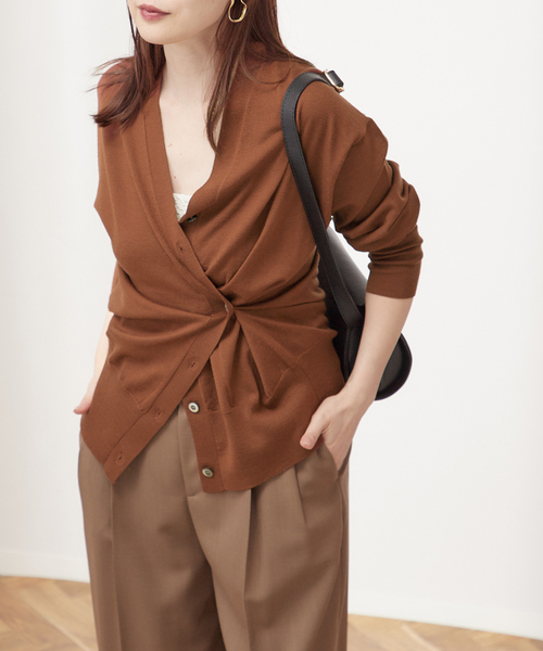 journal standard L'essage(ジャーナルスタンダードレサージュ)の「WASHABLEWOOL デザインカーディガン(カーディガン/ボレロ・レディース・チャコールグレー/レッド/キャメル・FREE)」の14枚目の写真