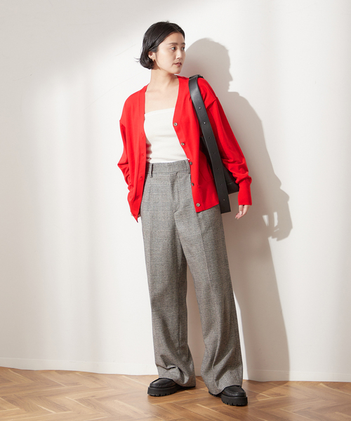 journal standard L'essage(ジャーナルスタンダードレサージュ)の「WASHABLEWOOL デザインカーディガン(カーディガン/ボレロ・レディース・チャコールグレー/レッド/キャメル・FREE)」の15枚目の写真