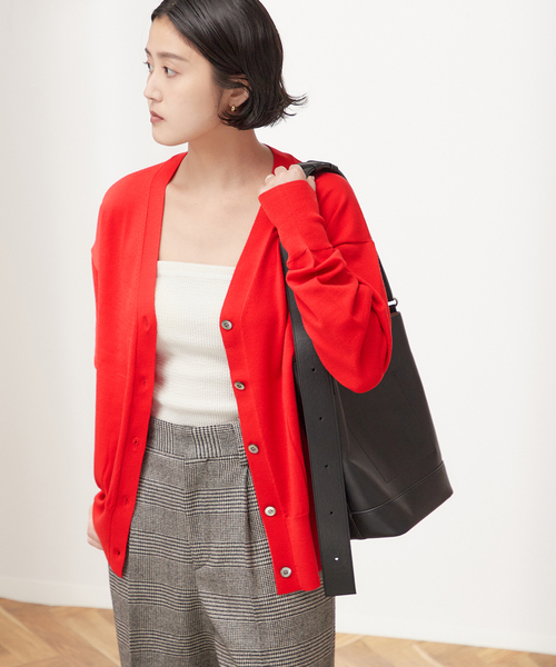 journal standard L'essage(ジャーナルスタンダードレサージュ)の「WASHABLEWOOL デザインカーディガン(カーディガン/ボレロ・レディース・チャコールグレー/レッド/キャメル・FREE)」の19枚目の写真
