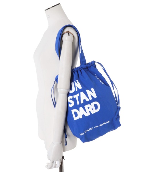 UN3D.（アンスリード）の「SHOPPING DRAWSTRING BAG S / ショッピングドローストリングバッグS（トートバッグ・レディース・ブラック/ブルー・FREE）」の10枚目の写真