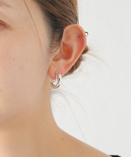 SLOBE IENA（スローブイエナ）の「CLANATE/クランテ シルバーフープイヤリング（イヤリング・レディース・シルバー・FREE）」の8枚目の写真