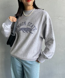 【WEB限定】[Americana/アメリカーナ] AMRCN STATE ロゴプリントクルーネックスウェット