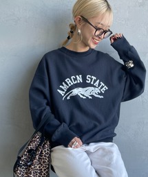 【WEB限定】[Americana/アメリカーナ] AMRCN STATE ロゴプリントクルーネックスウェット