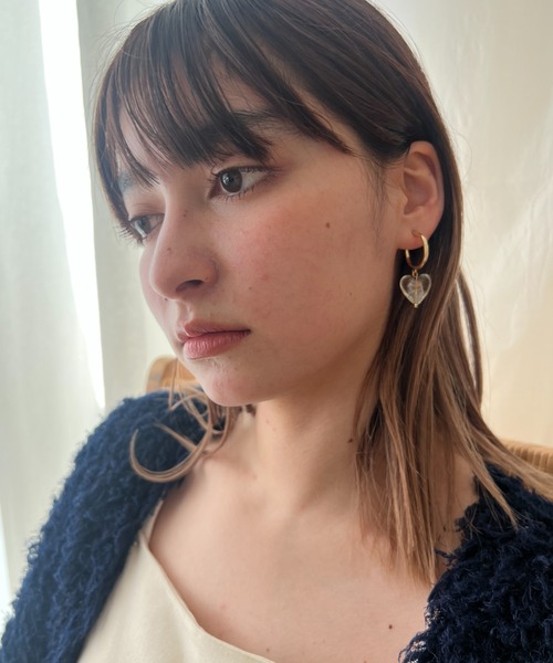 ciite'（シーテ）の「ぷっくりガラスハート 揺れピアス  (両耳用)（ピアス（両耳用）・レディース・ブルー/イエロー/グリーン/レッド/クリア・FREE）」の10枚目の写真