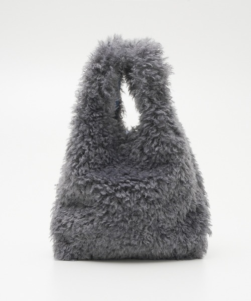 EARTH MADE(アースメイド)の「【WEB限定】【EARTH MADE】CURLY FUR MARCHEBAG ファーマルシェバッグ(トートバッグ・レディース・チャコールグレー/ベージュ・フリー)」の3枚目の写真