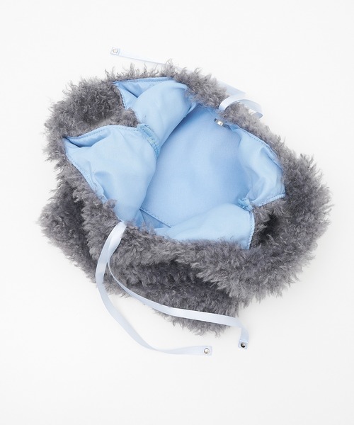 EARTH MADE(アースメイド)の「【WEB限定】【EARTH MADE】CURLY FUR MARCHEBAG ファーマルシェバッグ(トートバッグ・レディース・チャコールグレー/ベージュ・フリー)」の7枚目の写真