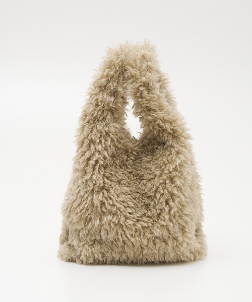 EARTH MADE(アースメイド)の「【WEB限定】【EARTH MADE】CURLY FUR MARCHEBAG ファーマルシェバッグ(トートバッグ・レディース・チャコールグレー/ベージュ・フリー)」の9枚目の写真