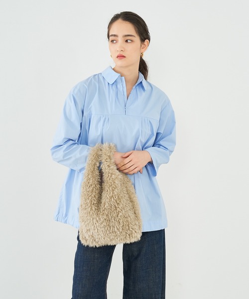 EARTH MADE(アースメイド)の「【WEB限定】【EARTH MADE】CURLY FUR MARCHEBAG ファーマルシェバッグ(トートバッグ・レディース・チャコールグレー/ベージュ・フリー)」の12枚目の写真